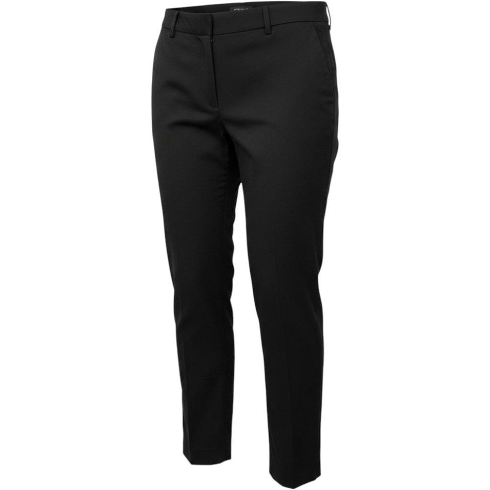 Ann Taylor Womens Black Stretch Cotton Ankle Pants Size 8 Dress Trousers Office